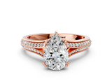 Rose gold Pear Solitaire Pave Split Shank Engagement Ring with Six-Prong Setting_41