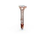 Rose gold Pear Solitaire Pave Split Shank Engagement Ring with Six-Prong Setting_43