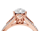 Rose gold Pear Solitaire Pave Split Shank Engagement Ring with Six-Prong Setting_45