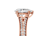Rose gold Pear Solitaire Pave Split Shank Engagement Ring with Six-Prong Setting_46