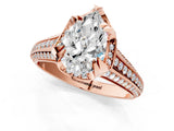 Rose gold Pear Solitaire Pave Split Shank Ring with Four-Prong Setting_147