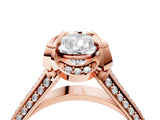 Rose gold Pear Solitaire Pave Split Shank Ring with Four-Prong Setting_150