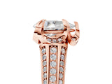 Rose gold Pear Solitaire Pave Split Shank Ring with Four-Prong Setting_151