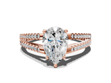 Rose gold Pear Solitaire Split Shank Pavé Diamond Engagement Ring_294
