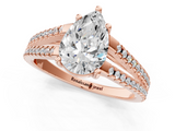 Rose gold Pear Solitaire Split Shank Pavé Diamond Engagement Ring_295