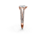 Rose gold Pear Solitaire Split Shank Pavé Diamond Engagement Ring_296