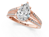 Rose gold Pear Solitaire Split Shank Pavé Diamond Engagement Ring_297