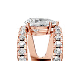Rose gold Pear Solitaire Split Shank Pave Diamond Ring_53