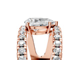 Rose gold Pear Solitaire Split Shank Pave Diamond Ring_65