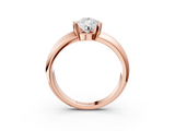 Rose gold Pear Solitaire Tension Set Diamond Ring with Wide Band_40