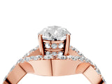 Rose gold Pear Solitaire Twist Band Pavé Diamond Engagement Ring_48