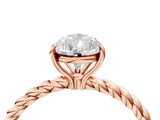 Rose gold Pear Solitaire Twist Band Ring with Four-Prong Setting_72