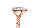 Rose gold Pear Solitaire Twist Band Ring with Four-Prong Setting_73