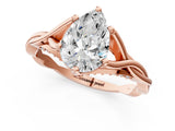 Rose gold Pear Solitaire Twist Band Six-Prong Setting 2