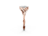 Rose gold Pear Solitaire Twist Band Six-Prong Setting 3