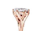 Rose gold Pear Solitaire Twist Band Six-Prong Setting
