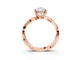 Rose gold Pear Solitaire Twist Band with Pavé Accents and Four-Prong Setting_23