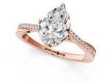 Rose gold Pear Solitaire Twist Band with Pavé Diamonds and Four-Prong Setting_109