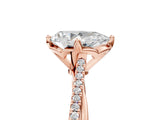 Rose gold Pear Solitaire Twist Band with Pavé Diamonds and Four-Prong Setting_113