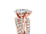 Rose gold Pear Solitaire Twist Band with Pavé Setting and Four-Prong Setting_111