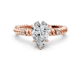 Rose gold Pear Solitaire Twisted Band Prong Set Engagement Ring_70
