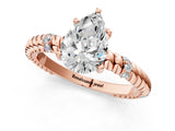 Rose gold Pear Solitaire Twisted Band Prong Set Engagement Ring_71