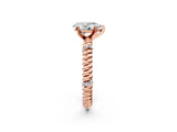 Rose gold Pear Solitaire Twisted Band Prong Set Engagement Ring_72