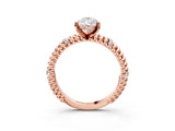 Rose gold Pear Solitaire Twisted Band Prong Set Engagement Ring_73