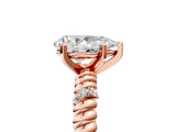 Rose gold Pear Solitaire Twisted Band Prong Set Engagement Ring_75
