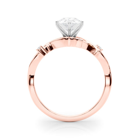 Rose gold Pear Solitaire Twisted Band Prong Setting Ring 2