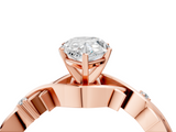 Rose gold Pear Solitaire Twisted Band Prong Setting Ring_182