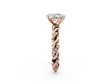 Rose gold Pear Solitaire Twisted Band with Pavé Accents and Four-Prong Setting_27