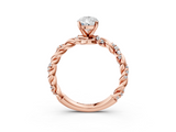 Rose gold Pear Solitaire Twisted Band with Pavé Accents and Four-Prong Setting_28