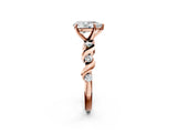 Rose gold Pear Solitaire Twisted Band with Prong Setting 2