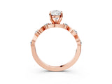 Rose gold Pear Solitaire Twisted Band with Prong Setting 3