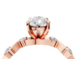 Rose gold Pear Solitaire Twisted Band with Prong Setting 4