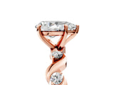 Rose gold Pear Solitaire Twisted Band with Prong Setting 5