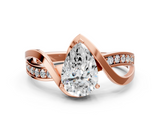 Rose gold Pear Solitaire Twisted Band with Prong Setting_13