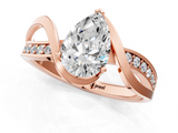 Rose gold Pear Solitaire Twisted Band with Prong Setting_14
