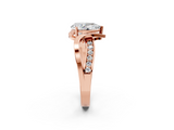 Rose gold Pear Solitaire Twisted Band with Prong Setting_15