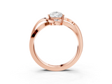Rose gold Pear Solitaire Twisted Band with Prong Setting_16