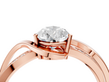 Rose gold Pear Solitaire Twisted Band with Prong Setting_17