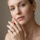 Rose gold Pear Solitaire Twisted Band with Prong Setting_17