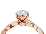 Rose gold Pear Solitaire Twisted Pave Band with Four-Prong Setting_13