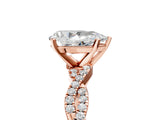 Rose gold Pear Solitaire Twisted Pave Band with Four-Prong Setting_14
