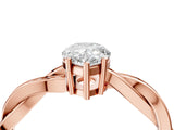 Rose gold Pear Solitaire Twisted Pave Diamond Ring with Four-Prong Setting_16