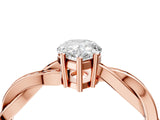 Rose gold Pear Solitaire Twisted Pave Diamond Ring with Four-Prong Setting_84