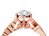 Rose gold Pear Solitaire Vine Band with Milgrain Prong Setting_10