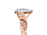 Rose gold Pear Solitaire Vine Band with Milgrain Prong Setting_11