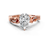 Rose gold Pear Solitaire Vine Band with Milgrain Prong Setting_6